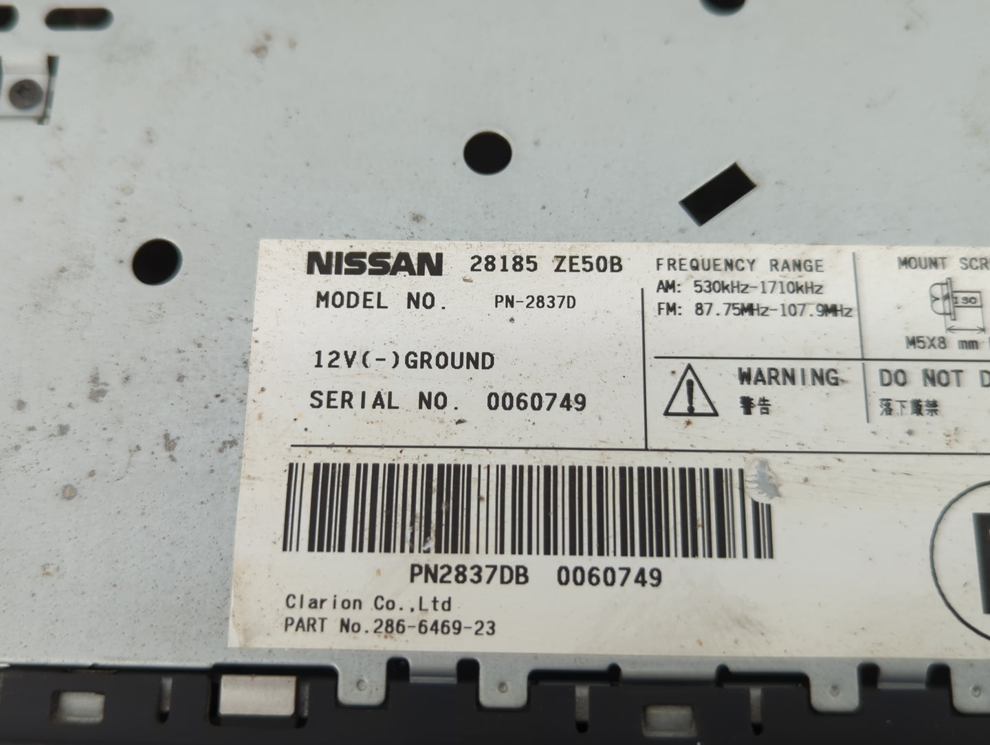 2008-2008 Nissan Maxima Am Fm Cd Player Radio Receiver - Oemusedautoparts1.com