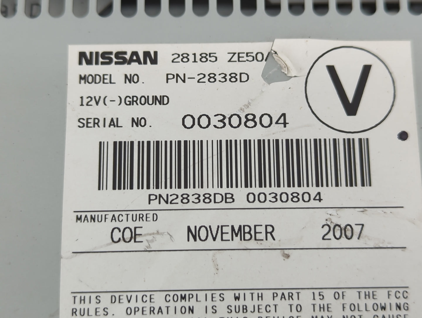 2008 Nissan Maxima Radio AM FM Cd Player Receiver Replacement P/N:28185 ZE50A Fits OEM Used Auto Parts - Oemusedautoparts1.c