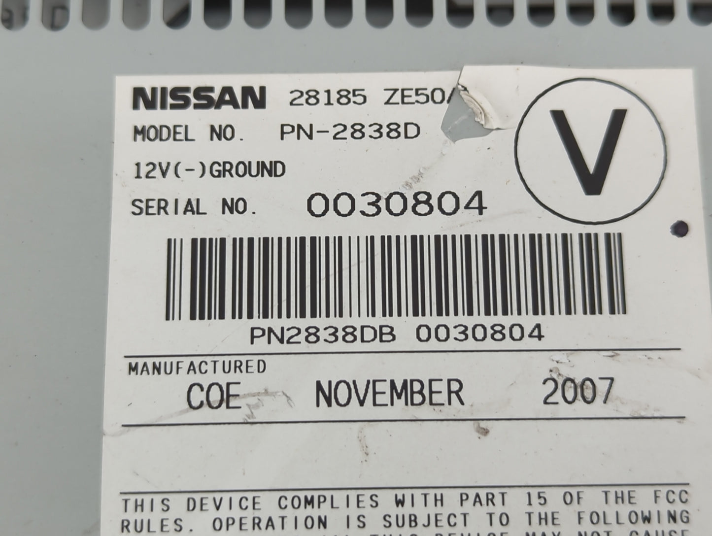 2008 Nissan Maxima Radio AM FM Cd Player Receiver Replacement P/N:28185 ZE50A Fits OEM Used Auto Parts - Oemusedautoparts1.c