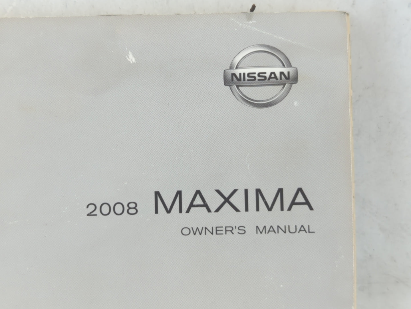 2008 Nissan Maxima Owners Manual Book Guide P/N:OM8E-0A34U0 OEM Used Auto Parts - Oemusedautoparts1.com
