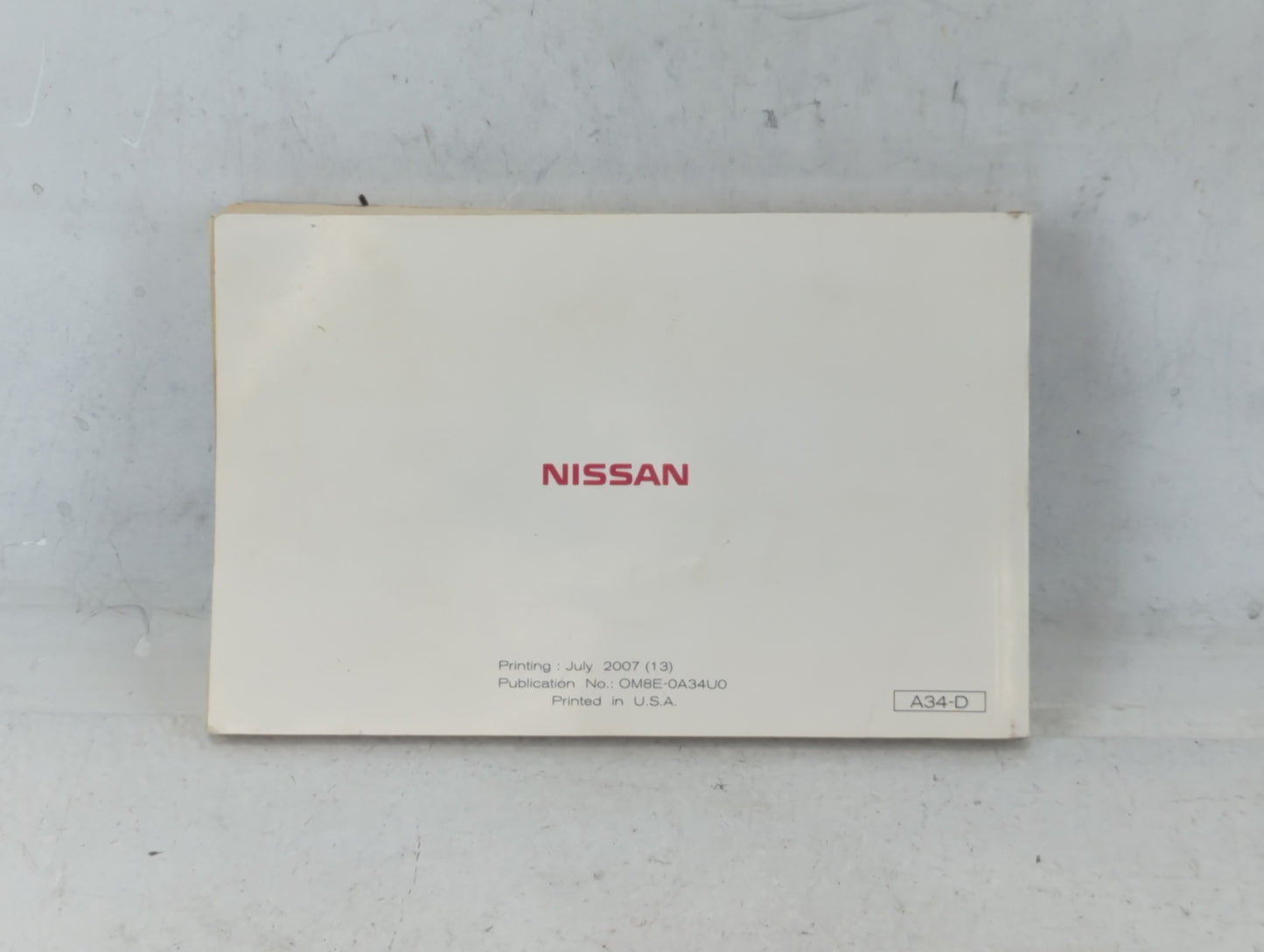 2008 Nissan Maxima Owners Manual Book Guide P/N:OM8E-0A34U0 OEM Used Auto Parts - Oemusedautoparts1.com
