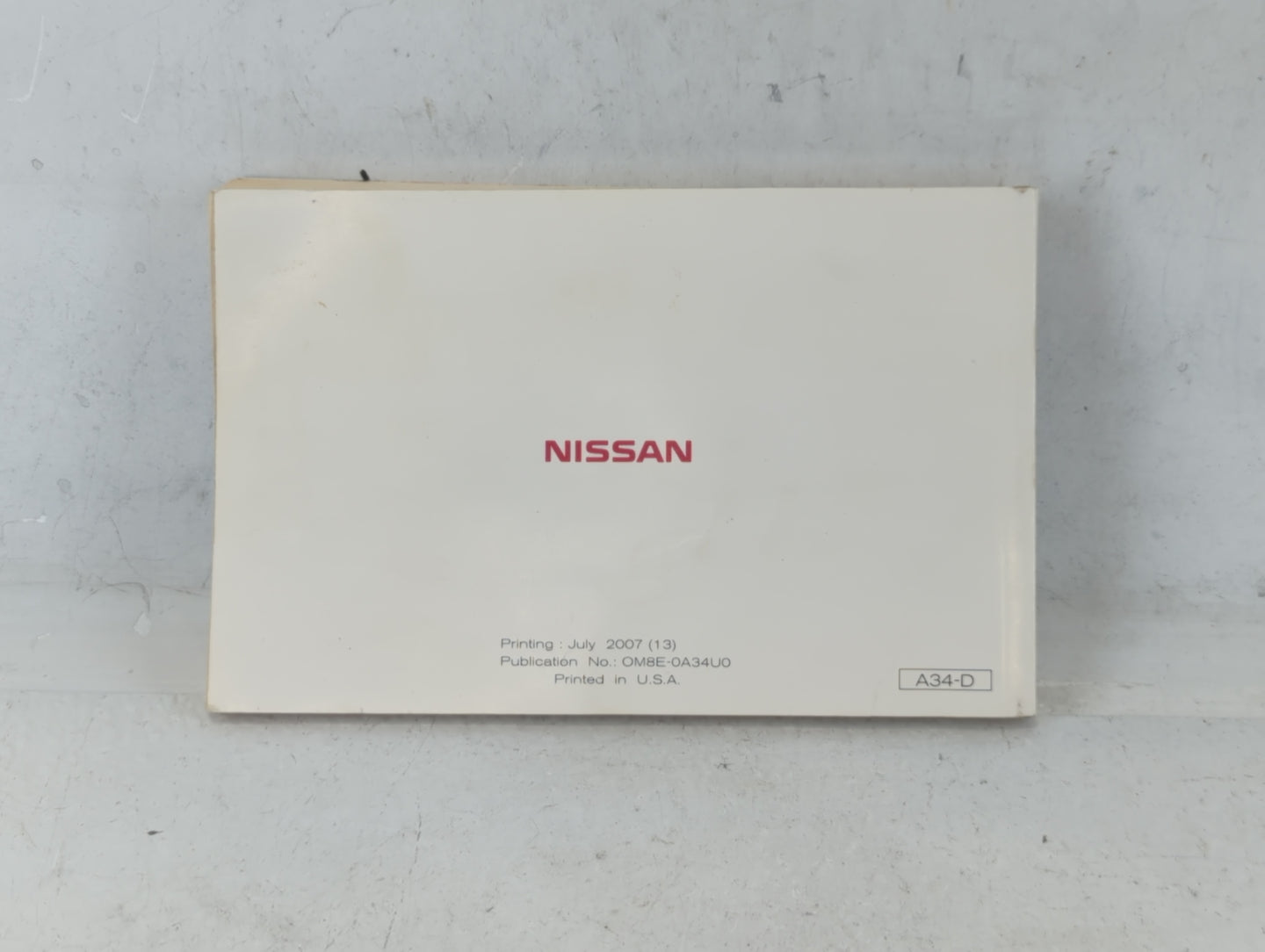 2008 Nissan Maxima Owners Manual Book Guide P/N:OM8E-0A34U0 OEM Used Auto Parts - Oemusedautoparts1.com
