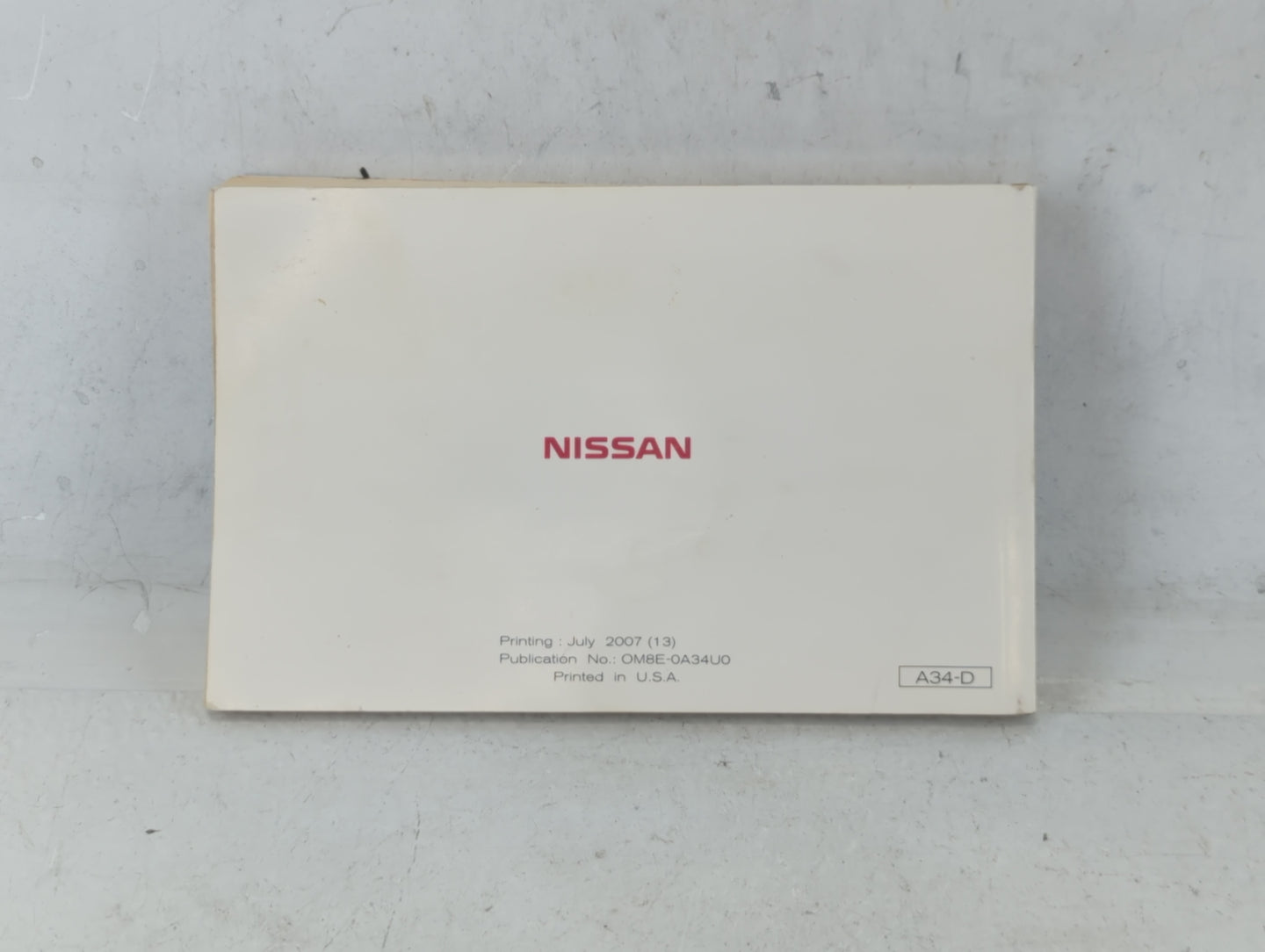 2008 Nissan Maxima Owners Manual Book Guide P/N:OM8E-0A34U0 OEM Used Auto Parts - Oemusedautoparts1.com