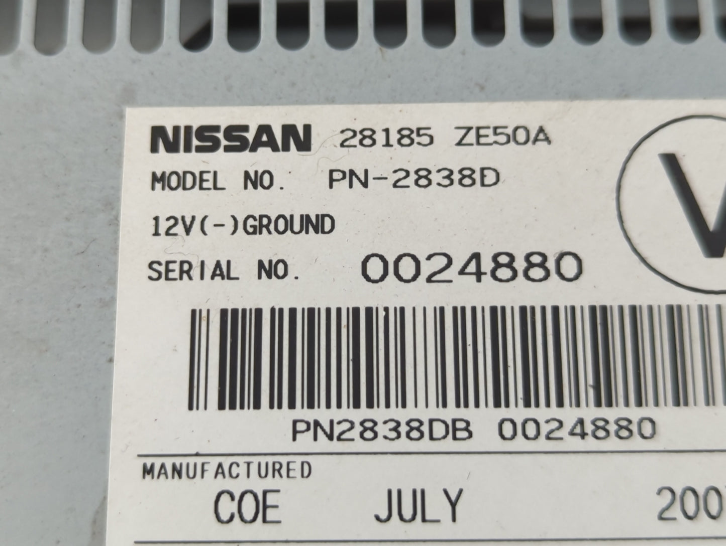 2008 Nissan Maxima Radio AM FM Cd Player Receiver Replacement P/N:28185 ZE50A Fits OEM Used Auto Parts - Oemusedautoparts1.c