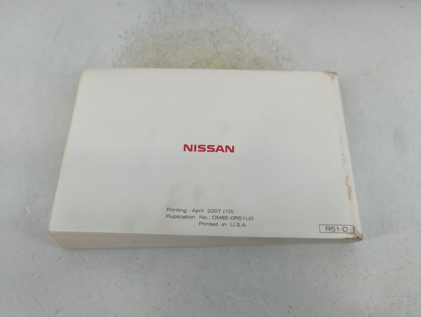 2008 Nissan Pathfinder Owners Manual Book Guide P/N:OM8E-0R51U0 OEM Used Auto Parts - Oemusedautoparts1.com