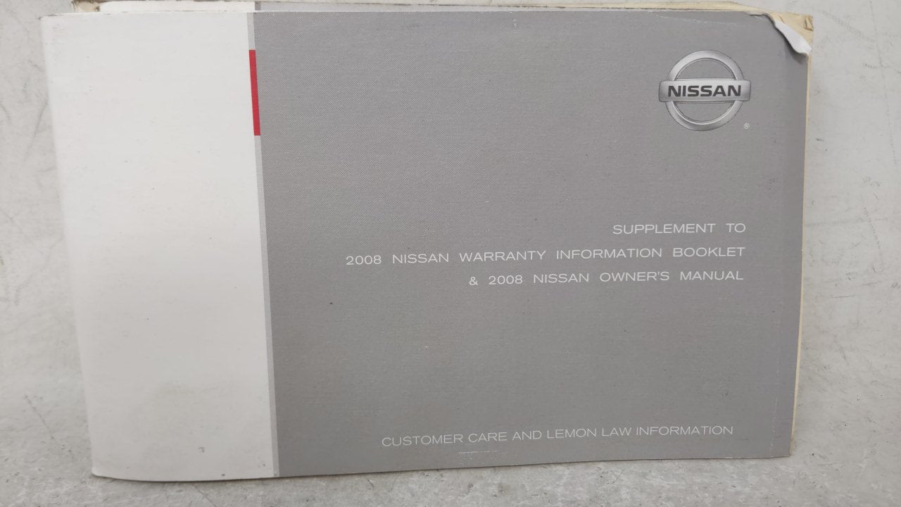 2008 Nissan Pathfinder Owners Manual Book Guide OEM Used Auto Parts - Oemusedautoparts1.com