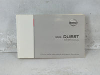 2008 Nissan Quest Owners Manual Book Guide P/N:OM8E-0V42U0 OEM Used Auto Parts - Oemusedautoparts1.com