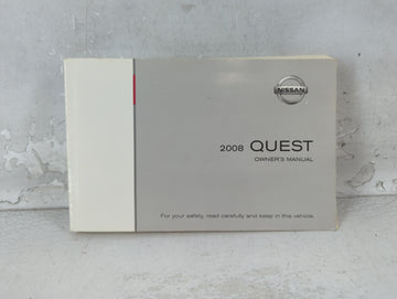 2008 Nissan Quest Owners Manual Book Guide P/N:OM8E-0V42U0 OEM Used Auto Parts - Oemusedautoparts1.com