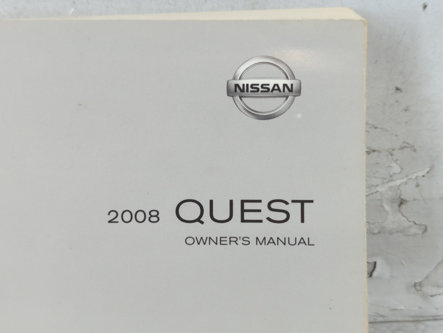 2008 Nissan Quest Owners Manual Book Guide P/N:OM8E-0V42U0 OEM Used Auto Parts - Oemusedautoparts1.com