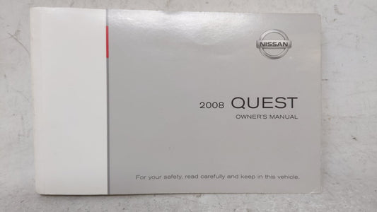2008 Nissan Quest Owners Manual Book Guide OEM Used Auto Parts - Oemusedautoparts1.com