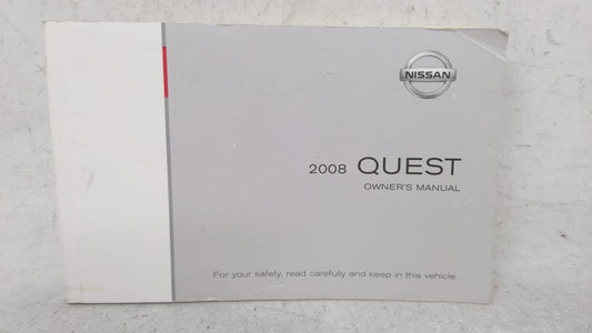 2008 Nissan Quest Owners Manual Book Guide OEM Used Auto Parts - Oemusedautoparts1.com