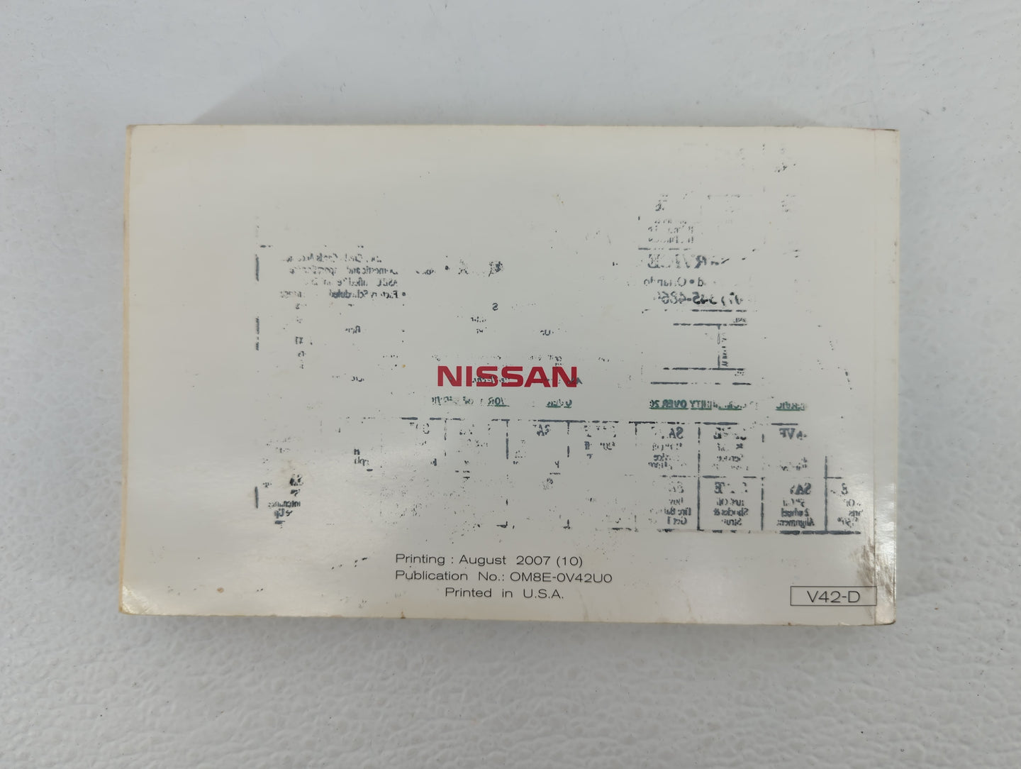 2008 Nissan Quest Owners Manual Book Guide P/N:OM8E-0V42U0 OEM Used Auto Parts - Oemusedautoparts1.com