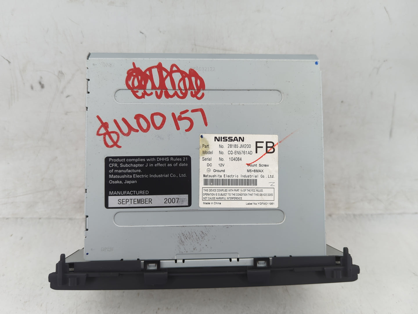 2008-2009 Nissan Rogue Radio AM FM Cd Player Receiver Replacement P/N:28185 JM200 Fits Fits 2008 2009 OEM Used Auto Parts - 