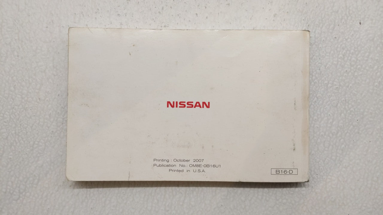 2008 Nissan Sentra Owners Manual Book Guide OEM Used Auto Parts - Oemusedautoparts1.com