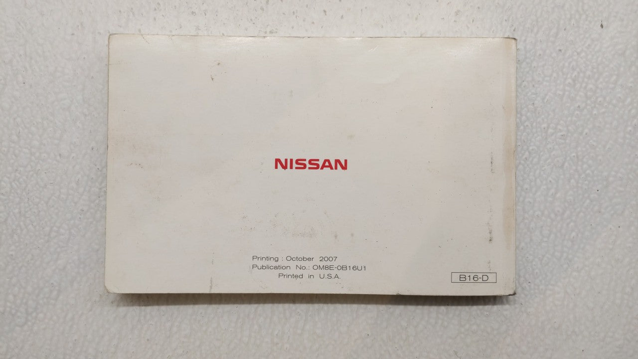 2008 Nissan Sentra Owners Manual Book Guide OEM Used Auto Parts - Oemusedautoparts1.com