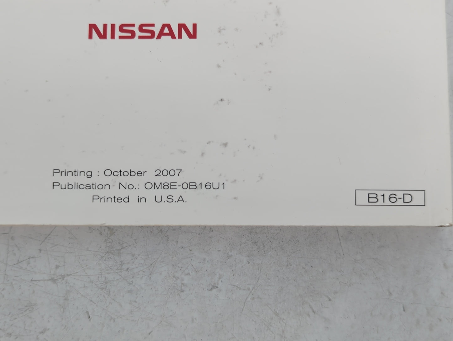 2008 Nissan Sentra Owners Manual Book Guide P/N:OM8E-0B16U1 OEM Used Auto Parts - Oemusedautoparts1.com