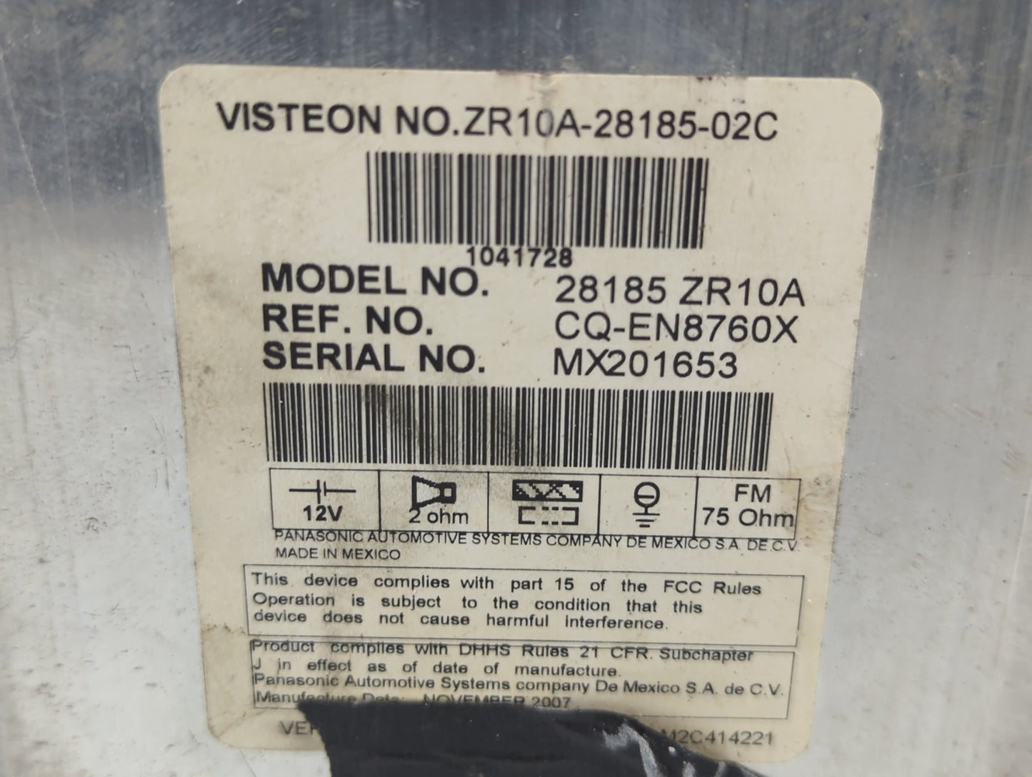 2008 Nissan Titan Radio AM FM Cd Player Receiver Replacement P/N:28185 ZR10A Fits OEM Used Auto Parts - Oemusedautoparts1.co