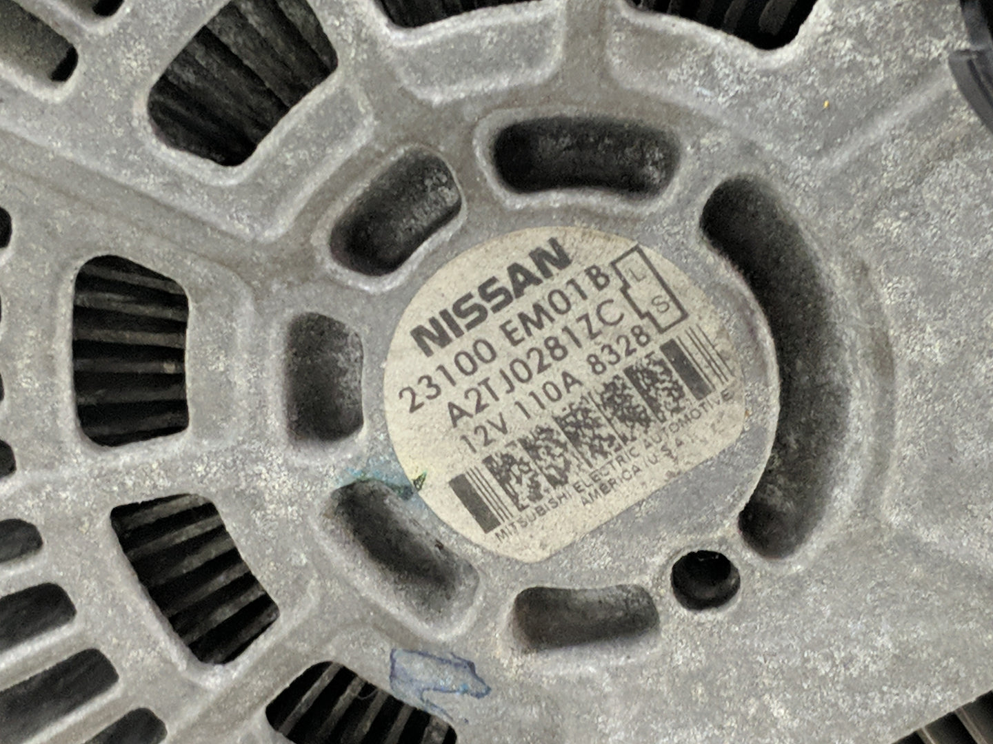 2007-2008 Nissan Versa Alternator Replacement Generator Charging Assembly Engine OEM P/N:A2TJ0281ZC 23100 EM01B Fits OEM Use