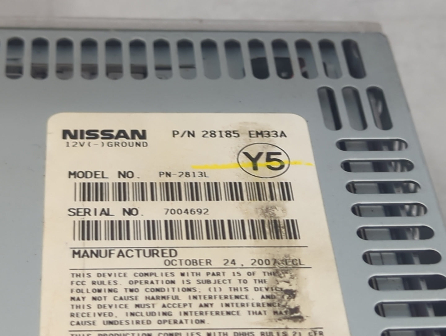 2007-2009 Nissan Versa Radio AM FM Cd Player Receiver Replacement P/N:28185 EM33A PN-2813L Fits Fits 2007 2008 2009 OEM Used