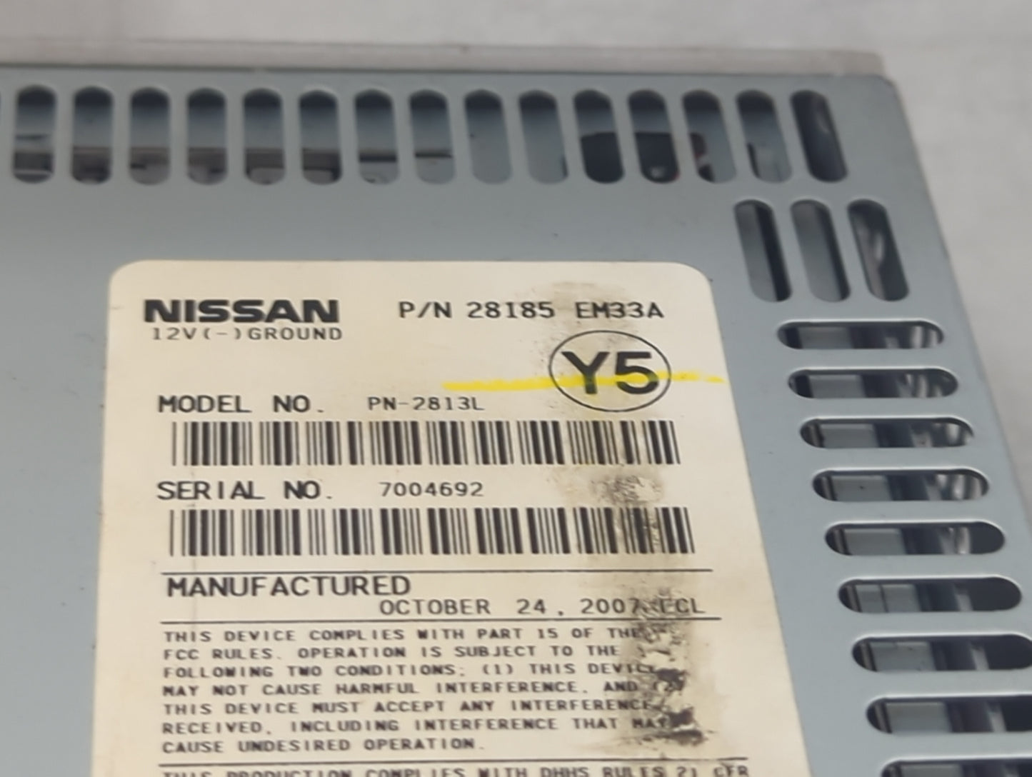 2007-2009 Nissan Versa Radio AM FM Cd Player Receiver Replacement P/N:28185 EM33A PN-2813L Fits Fits 2007 2008 2009 OEM Used