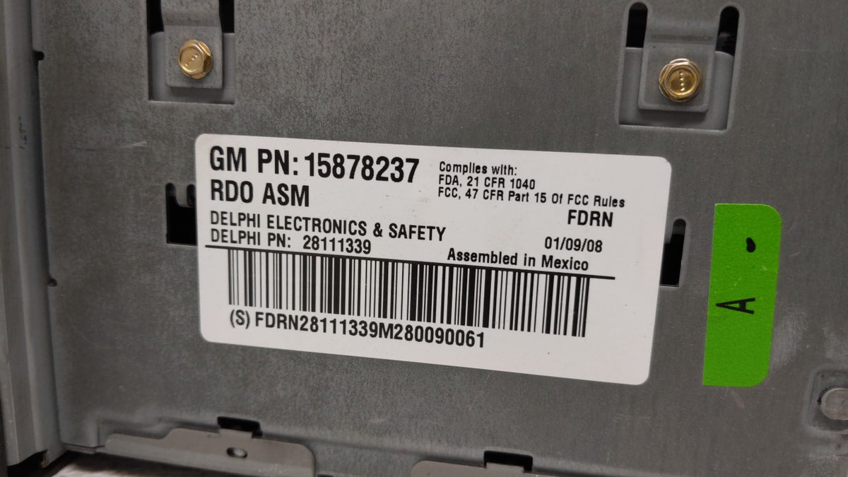 2008-2009 Pontiac Montana Radio AM FM Cd Player Receiver Replacement P/N:15878237 Fits 2008 2009 OEM Used Auto Parts - Oemus