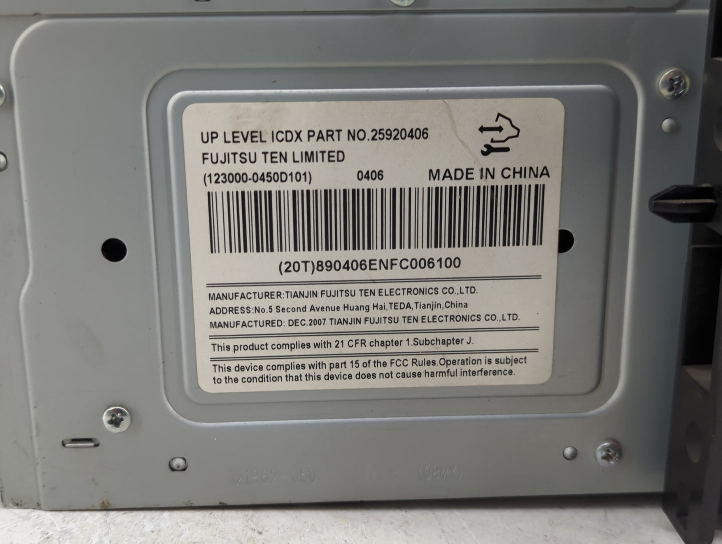 2008 Pontiac Torrent Radio AM FM Cd Player Receiver Replacement P/N:25920406 Fits OEM Used Auto Parts - Oemusedautoparts1.co