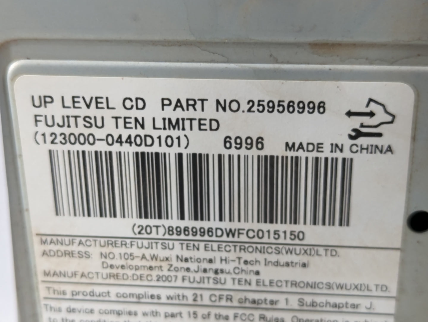 2008 Pontiac Torrent Radio AM FM Cd Player Receiver Replacement P/N:25956996 Fits OEM Used Auto Parts - Oemusedautoparts1.co
