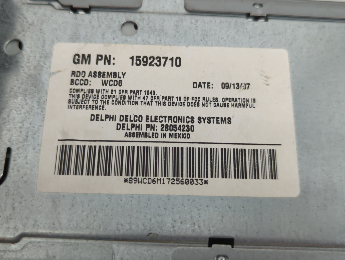 2005-2009 Saab 9-7 Radio AM FM Cd Player Receiver Replacement P/N:15923710 Fits Fits 2005 2006 2007 2008 2009 OEM Used Auto 