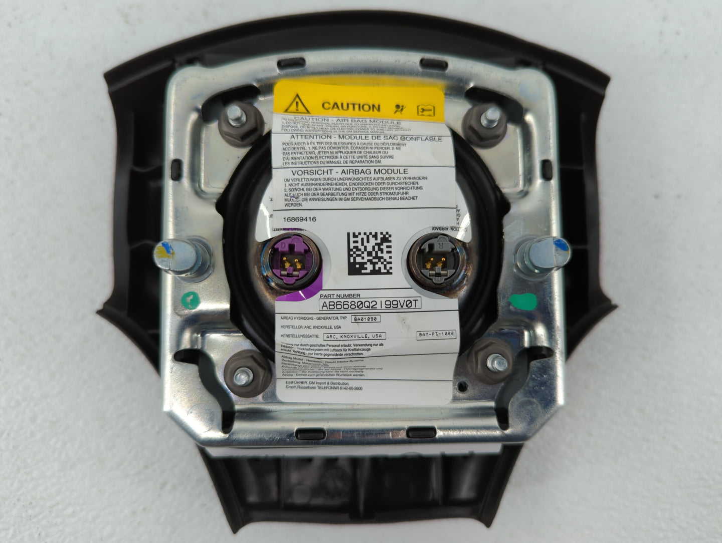 2007-2009 Saturn Aura Air Bag Driver Left Steering Wheel Mounted P/N:AB6680Q2I99V0T 16869416 Fits Fits 2007 2008 2009 OEM Us