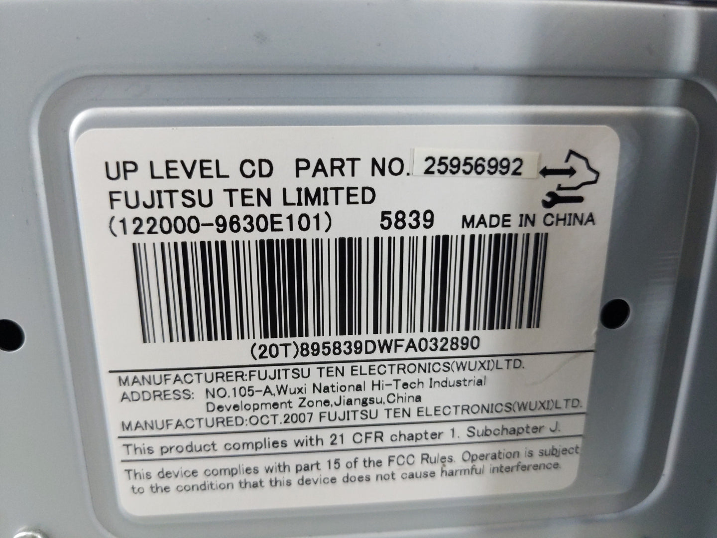 2008 Saturn Vue Radio AM FM Cd Player Receiver Replacement P/N:25956992 Fits OEM Used Auto Parts - Oemusedautoparts1.com