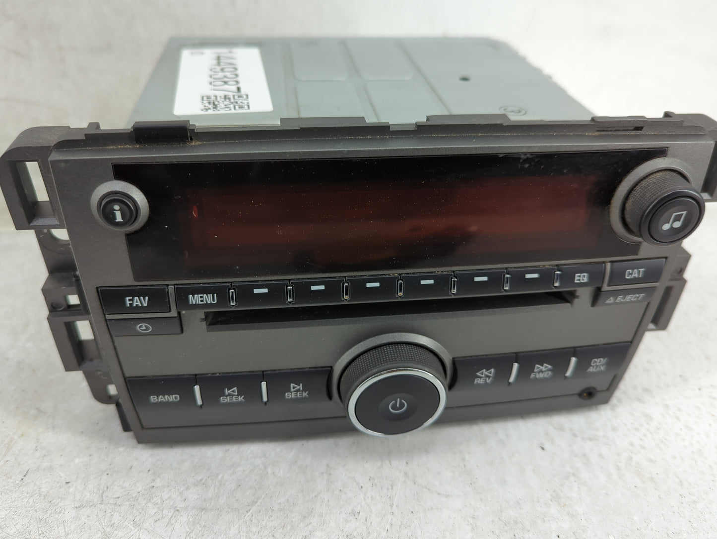2008 Saturn Vue Radio AM FM Cd Player Receiver Replacement P/N:25866724 Fits OEM Used Auto Parts - Oemusedautoparts1.com
