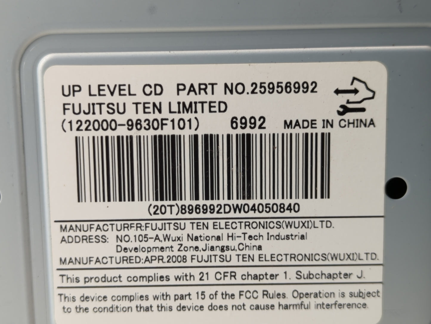 2008-2008 Saturn Vue Am Fm Cd Player Radio Receiver - Oemusedautoparts1.com