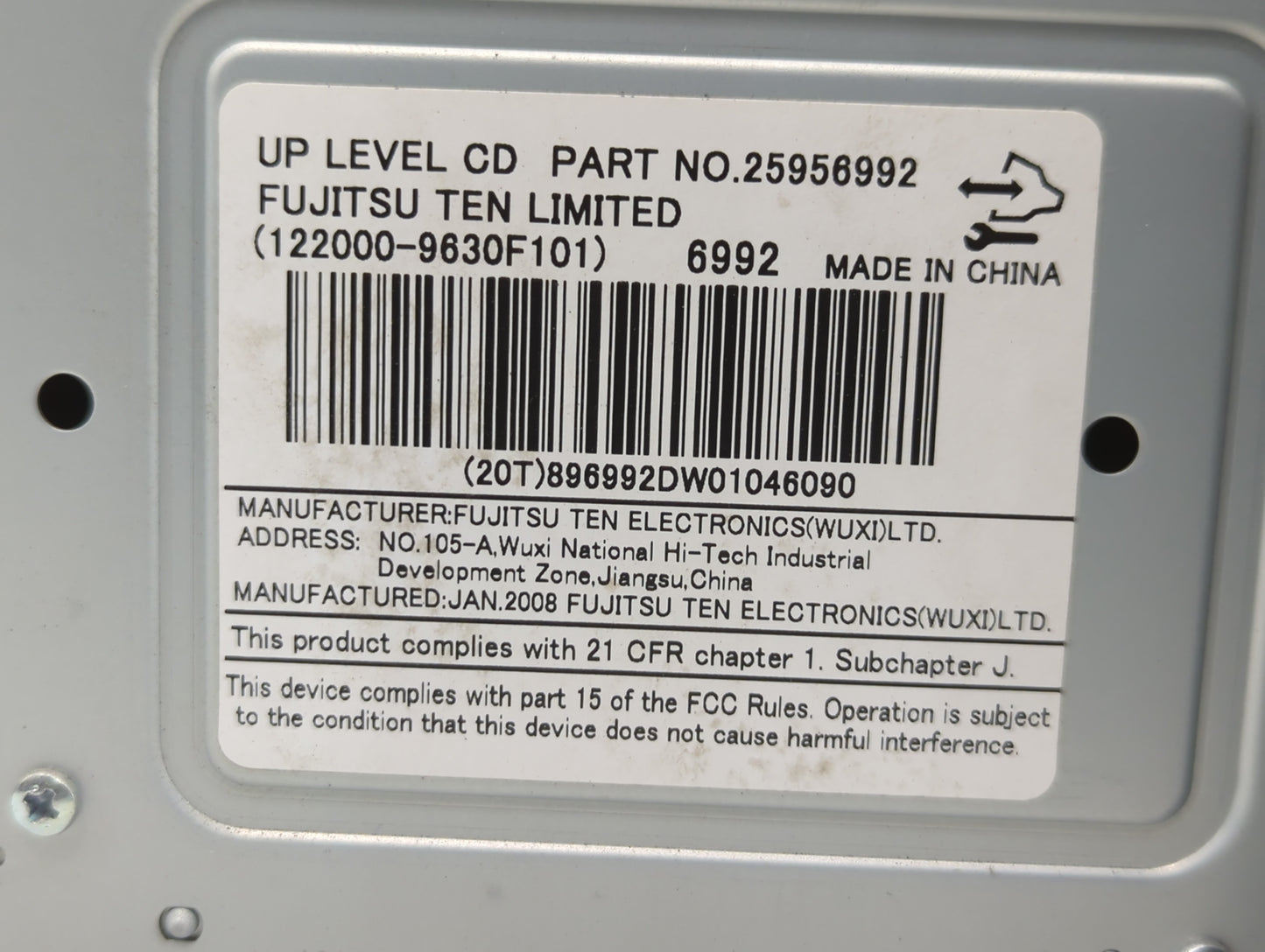 2008 Saturn Vue Radio AM FM Cd Player Receiver Replacement P/N:25956992 Fits OEM Used Auto Parts - Oemusedautoparts1.com