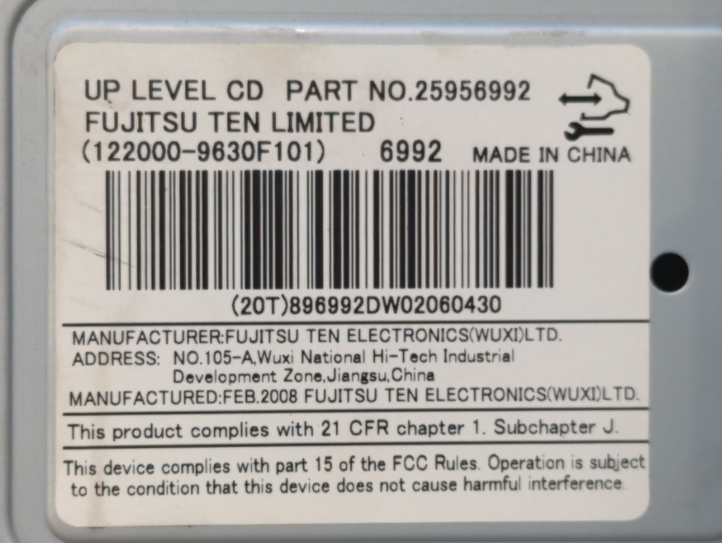 2008-2008 Saturn Vue Am Fm Cd Player Radio Receiver - Oemusedautoparts1.com