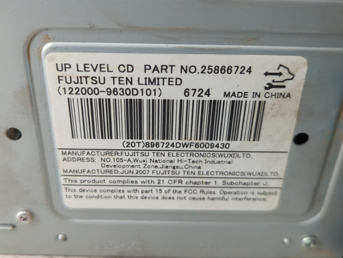2008 Saturn Vue Radio AM FM Cd Player Receiver Replacement P/N:25866724 OEM Used Auto Parts - Oemusedautoparts1.com