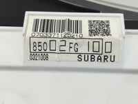2008 Subaru Impreza Instrument Cluster Speedometer Gauges P/N:855002FG100 Fits OEM Used Auto Parts - Oemusedautoparts1.com