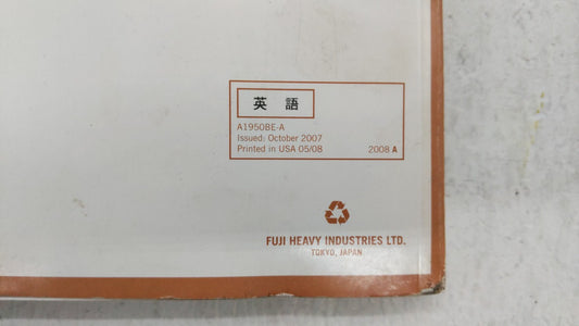 2008 Subaru Impreza Owners Manual Book Guide OEM Used Auto Parts