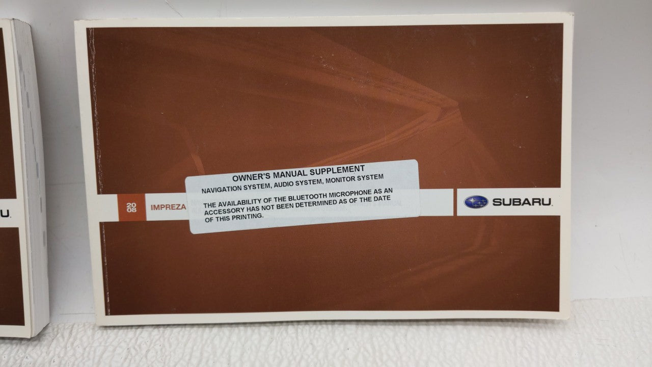 2008 Subaru Impreza Owners Manual Book Guide OEM Used Auto Parts - Oemusedautoparts1.com