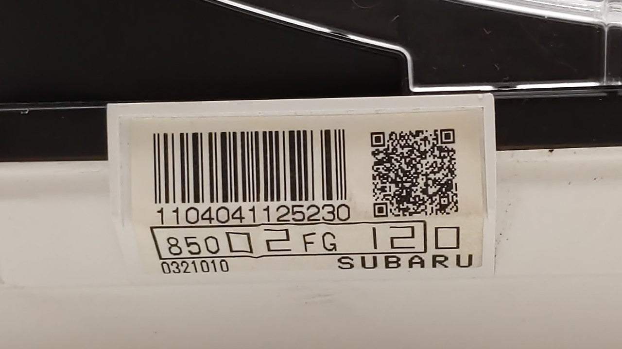 2008 Subaru Impreza Instrument Cluster Speedometer Gauges P/N:85002FG120 Fits OEM Used Auto Parts - Oemusedautoparts1.com