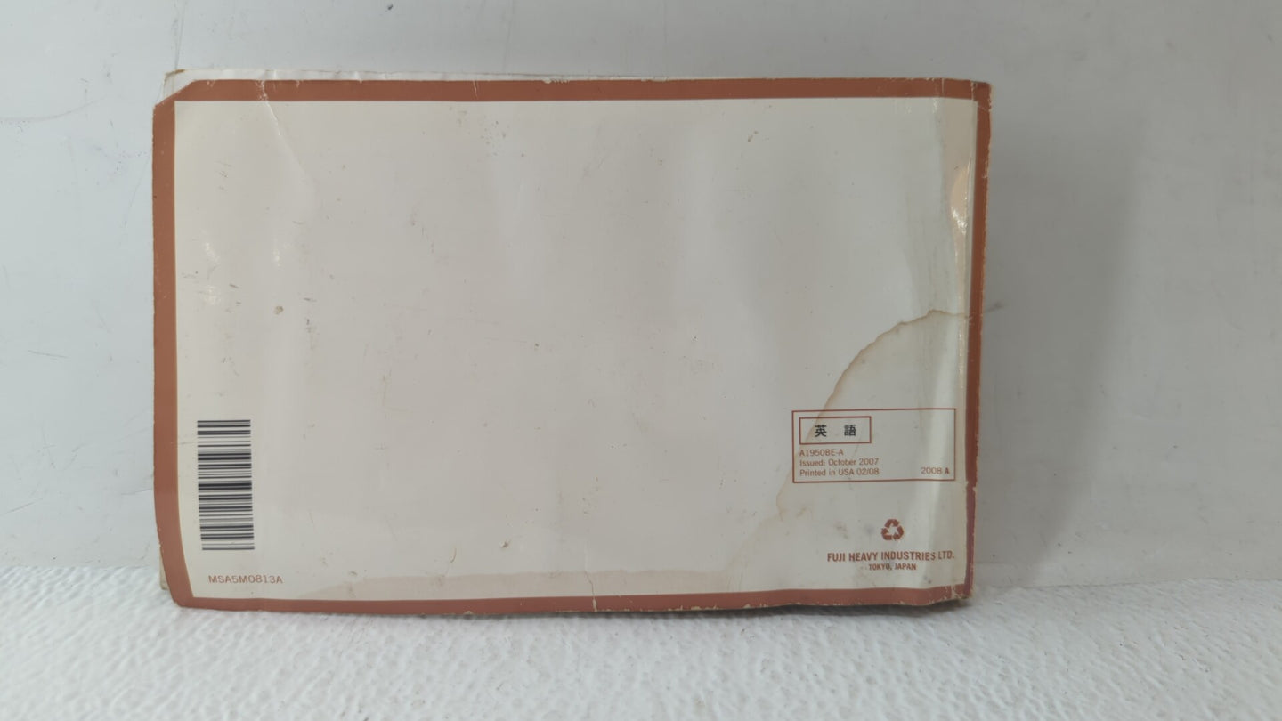 2008 Subaru Impreza Owners Manual Book Guide OEM Used Auto Parts - Oemusedautoparts1.com