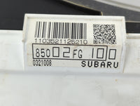 2008 Subaru Impreza Instrument Cluster Speedometer Gauges P/N:85002FG100 Fits OEM Used Auto Parts - Oemusedautoparts1.com