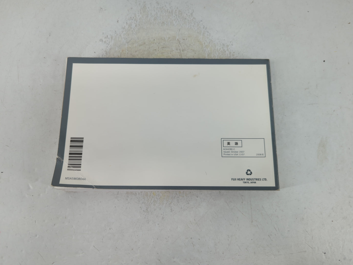 2008 Subaru Legacy Owners Manual Book Guide P/N:MSA5M0804A OEM Used Auto Parts - Oemusedautoparts1.com