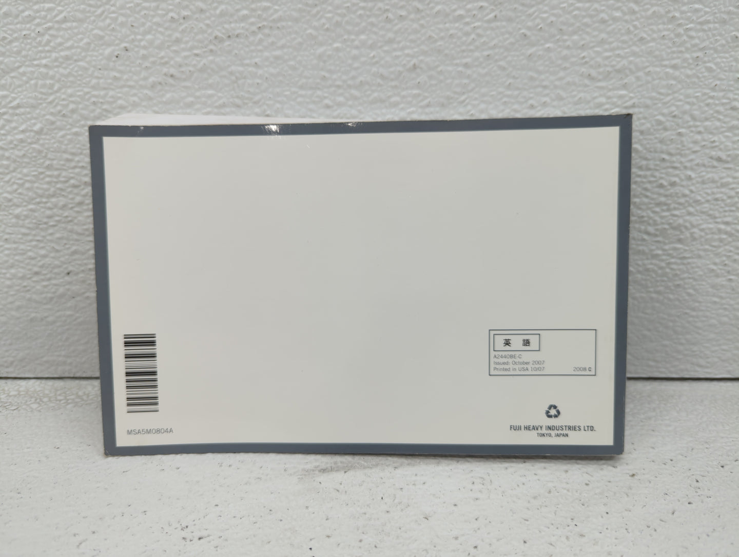 2008 Subaru Legacy Owners Manual Book Guide OEM Used Auto Parts - Oemusedautoparts1.com