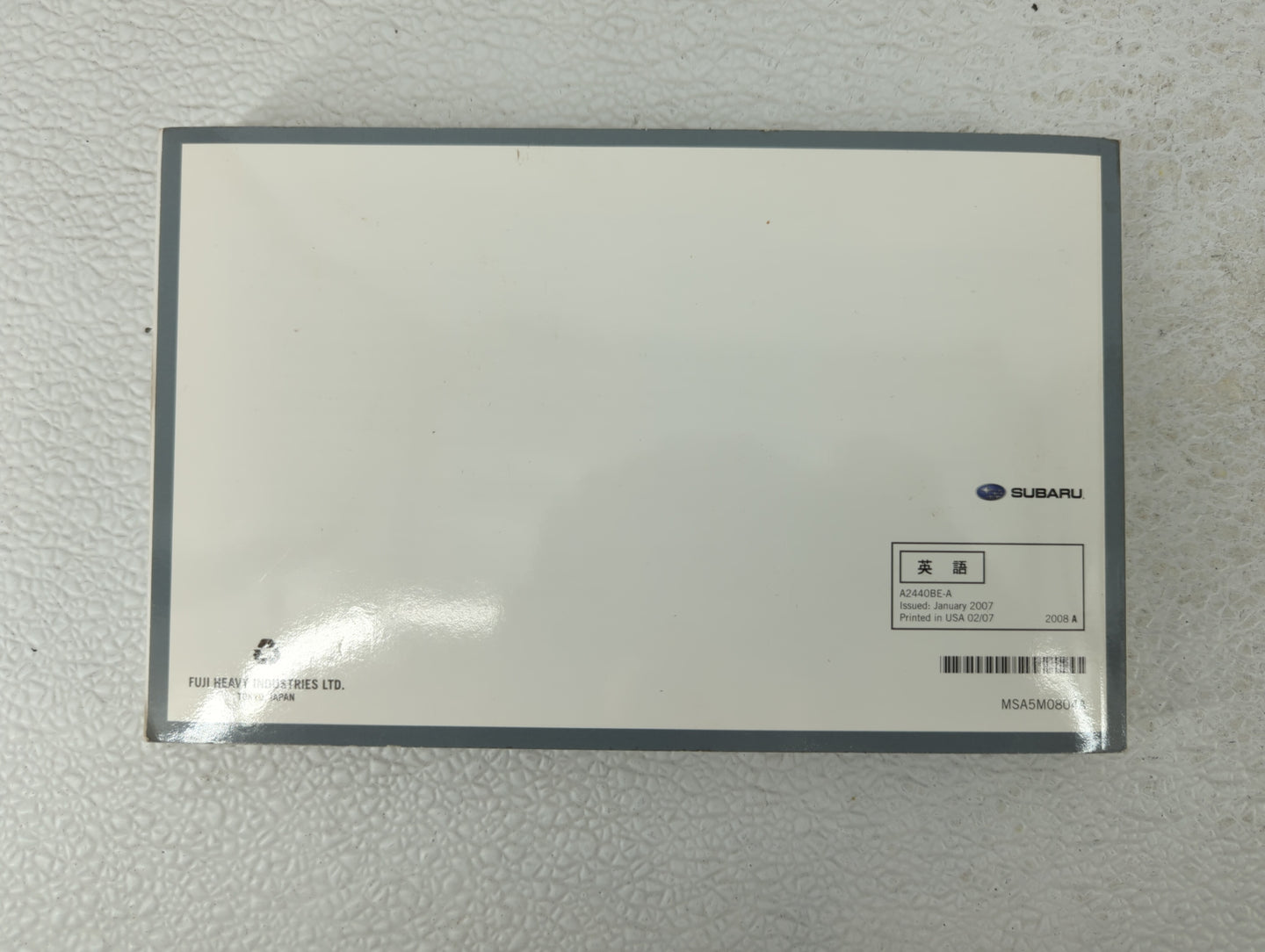 2008 Subaru Legacy Owners Manual Book Guide OEM Used Auto Parts - Oemusedautoparts1.com