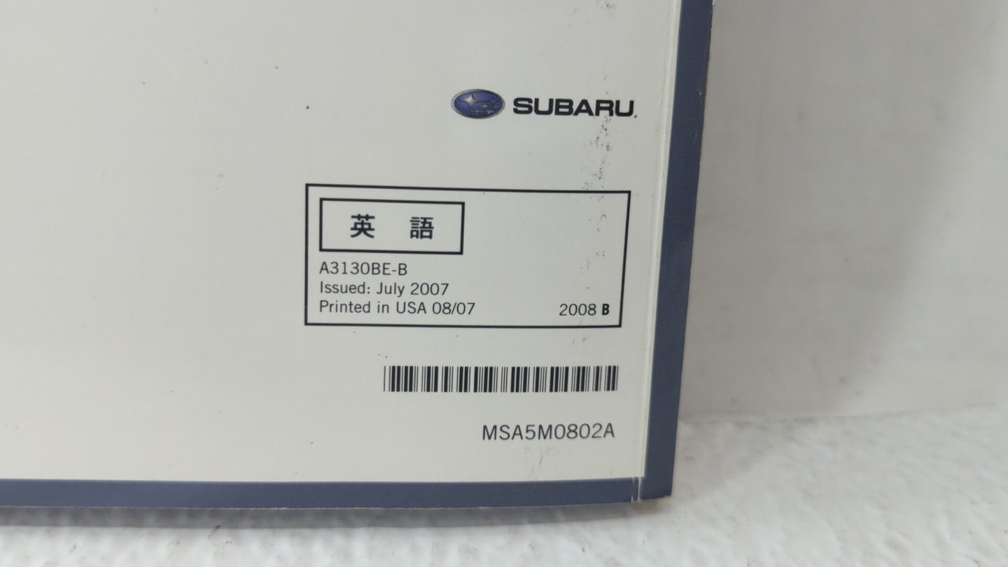 2008 Subaru Tribeca Owners Manual Book Guide OEM Used Auto Parts - Oemusedautoparts1.com