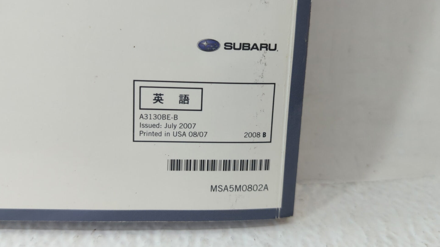 2008 Subaru Tribeca Owners Manual Book Guide OEM Used Auto Parts - Oemusedautoparts1.com
