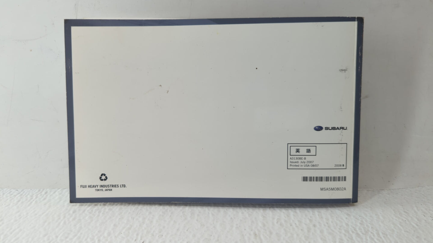 2008 Subaru Tribeca Owners Manual Book Guide OEM Used Auto Parts - Oemusedautoparts1.com