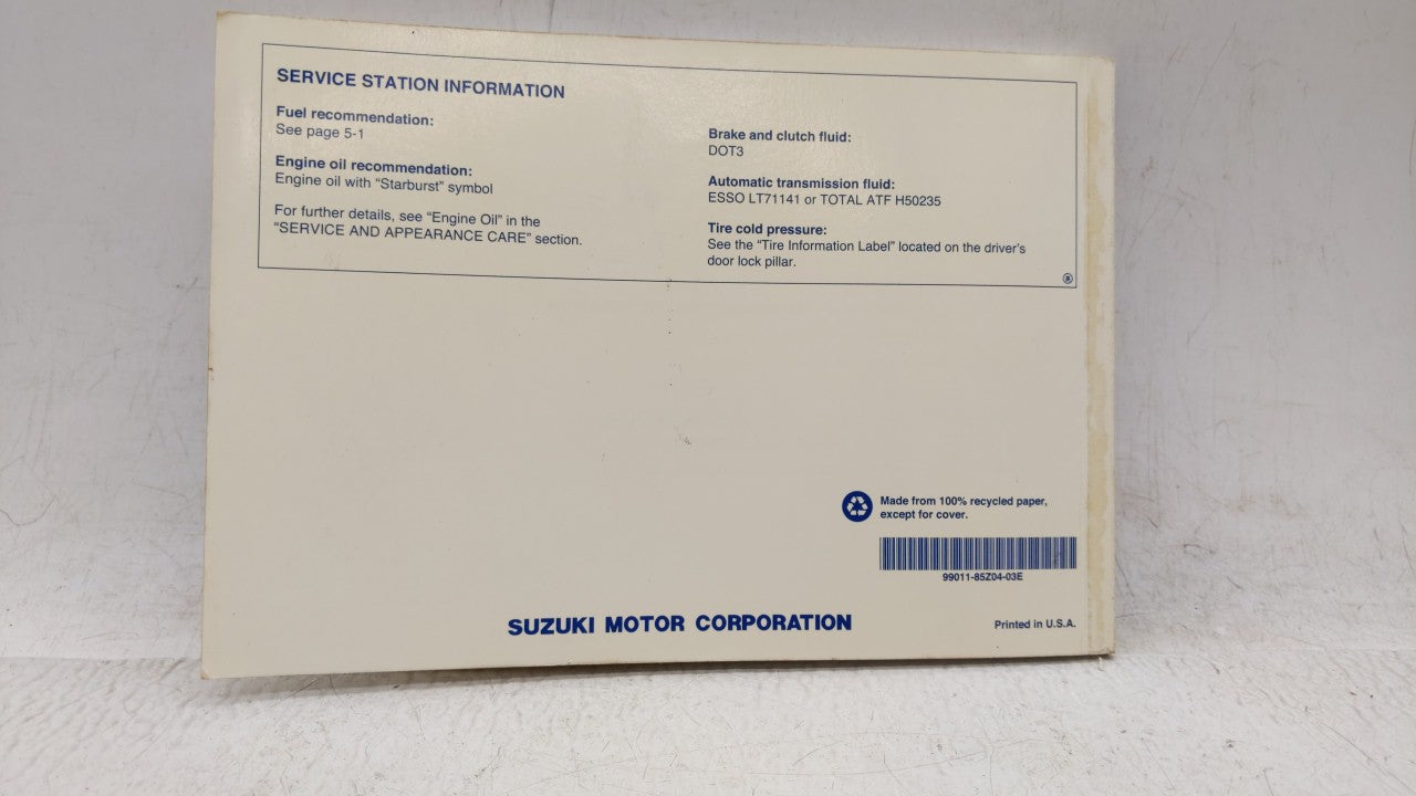 2008 Suzuki Forenza Owners Manual Book Guide OEM Used Auto Parts - Oemusedautoparts1.com