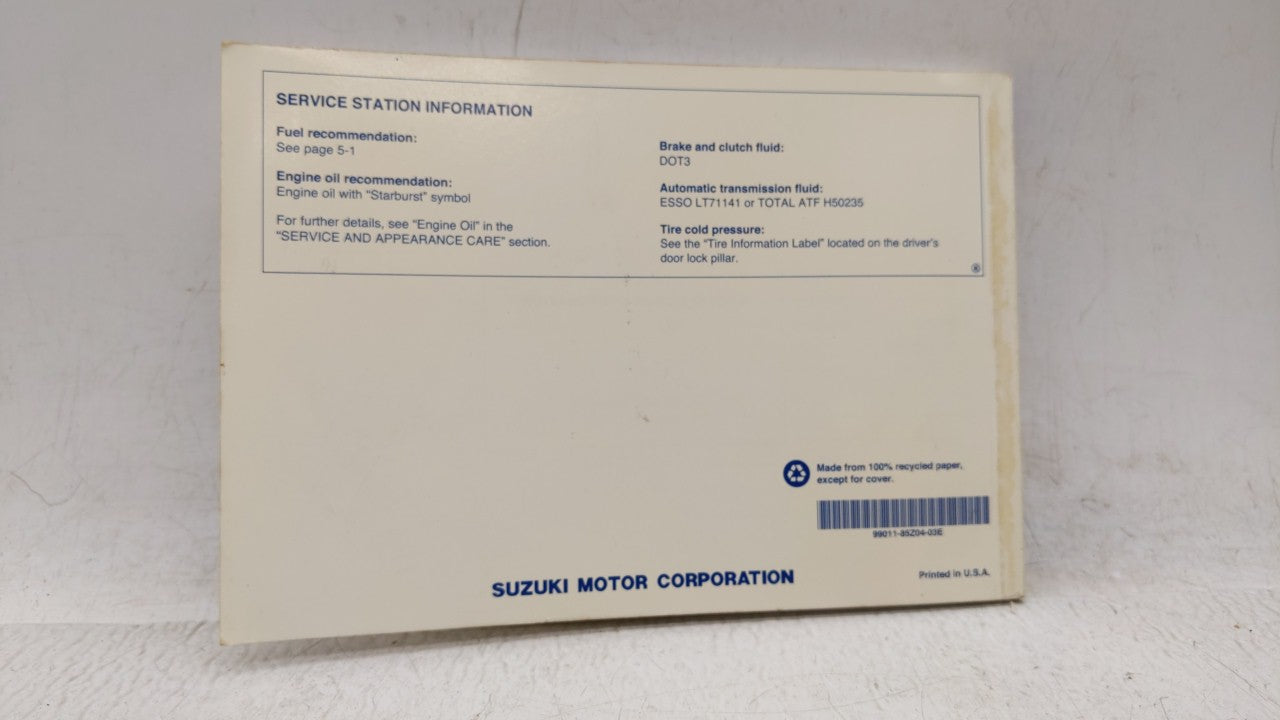 2008 Suzuki Forenza Owners Manual Book Guide OEM Used Auto Parts - Oemusedautoparts1.com