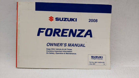 2008 Suzuki Forenza Owners Manual Book Guide P/N:99011-85Z04-03E OEM Used Auto Parts - Oemusedautoparts1.com